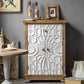 Industrial Distressed Wood Cabinet 1/2 - Drawer Solid Wood Storage Cabinet in White