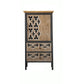 Metal and Distressed Wood Accent Cabinet Industrial Style Fretwork Chest