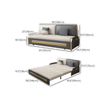 Contemporary 35.43" H Faux Leather Armless Sofa Bed For Living Room Clearhalo 'furn' 'furn_sofas' 'Furniture' 'Living Room Furniture' 'Sofa' 'sofas' 6292280