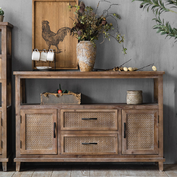 Industrial Wood Drawers Included Cabinet Distressed Brown Accent Cabinet Clearhalo 'Cabinets & Chests' 'cabinets_chests' 'furn' 'furn_cabinets_chests' 'Furniture' 'Living Room Furniture' 6292291