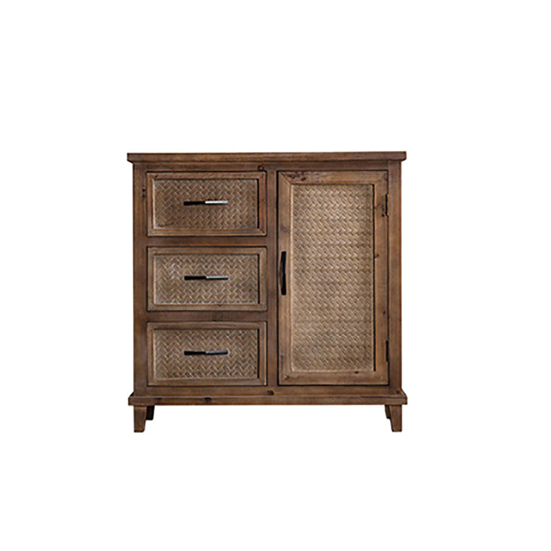 Industrial Wood Drawers Included Cabinet Distressed Brown Accent Cabinet 31"L x 14"W x 31"H Clearhalo 'Cabinets & Chests' 'cabinets_chests' 'furn' 'furn_cabinets_chests' 'Furniture' 'Living Room Furniture' 6292293