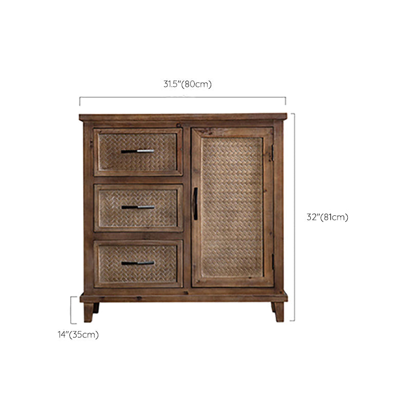 Industrial Wood Drawers Included Cabinet Distressed Brown Accent Cabinet Clearhalo 'Cabinets & Chests' 'cabinets_chests' 'furn' 'furn_cabinets_chests' 'Furniture' 'Living Room Furniture' 6292297
