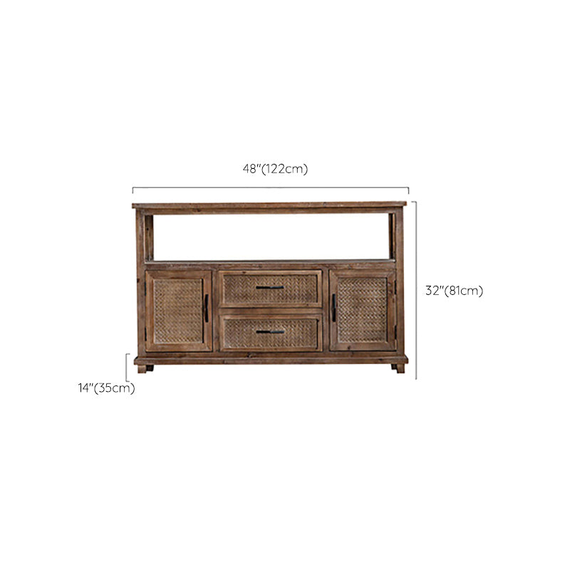 Industrial Wood Drawers Included Cabinet Distressed Brown Accent Cabinet Clearhalo 'Cabinets & Chests' 'cabinets_chests' 'furn' 'furn_cabinets_chests' 'Furniture' 'Living Room Furniture' 6292298