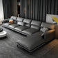 Gray 4/5-seater Sectional Faux Leather Pillow Top Arm Sectional Sofa