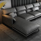 Gray 4/5-seater Sectional Faux Leather Pillow Top Arm Sectional Sofa
