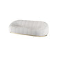 Contemporary Wool Standard Sofa, Sloped Arm Sewn Pillow Back Seating in White