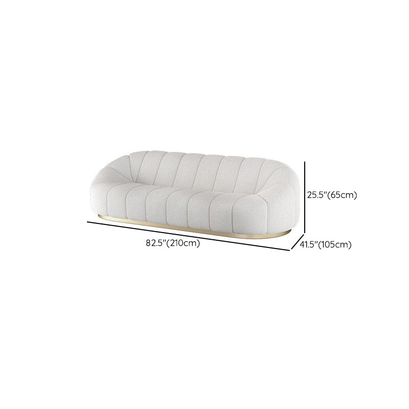 Sofa standard en laine contemporaine, bras coulé à bras en pente siège arrière en blanc