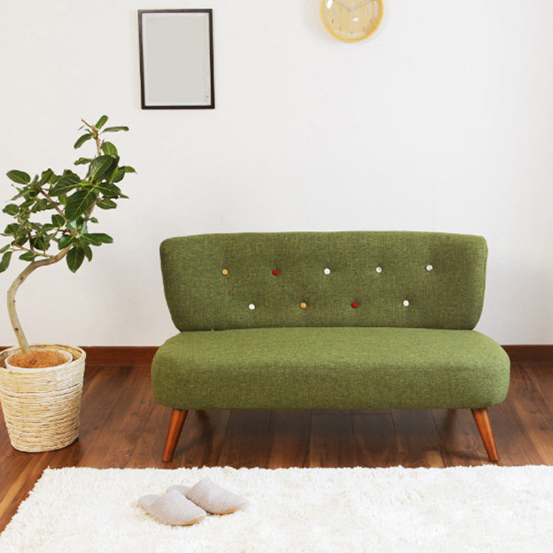 Contemporary Cotton Armless Sofa with Tufted Back and Solid Wood Legs Clearhalo 'furn' 'furn_sofas' 'Furniture' 'Living Room Furniture' 'Sofa' 'sofas' 6292357