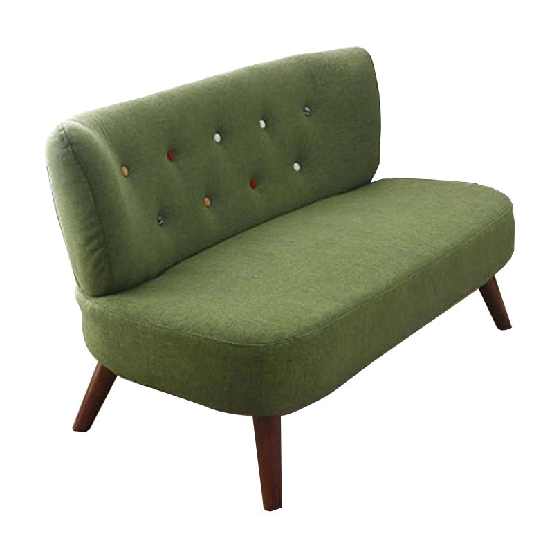 Contemporary Cotton Armless Sofa with Tufted Back and Solid Wood Legs Clearhalo 'furn' 'furn_sofas' 'Furniture' 'Living Room Furniture' 'Sofa' 'sofas' 6292359