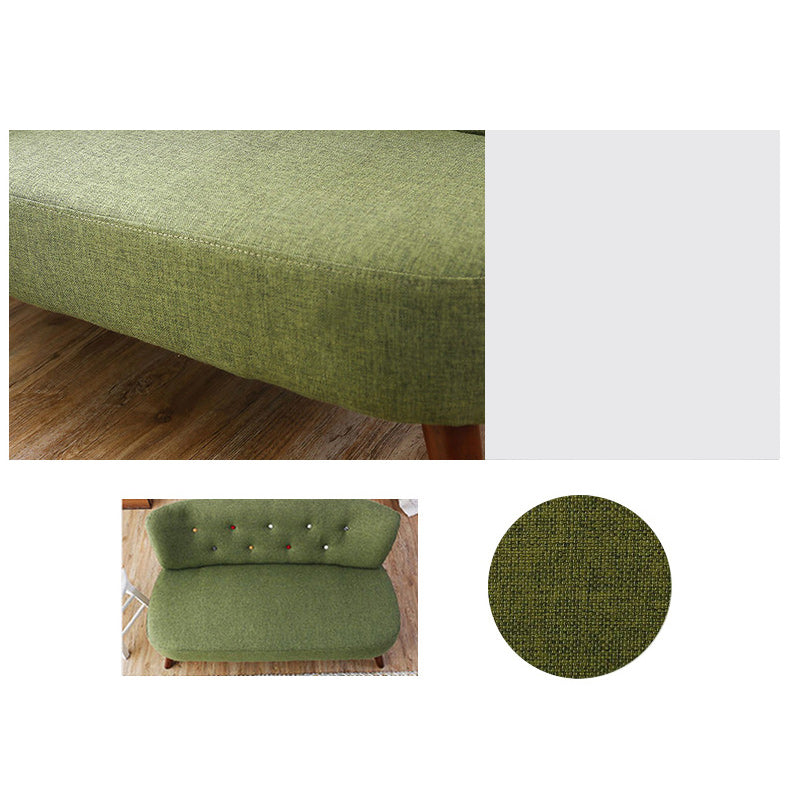 Contemporary Cotton Armless Sofa with Tufted Back and Solid Wood Legs Clearhalo 'furn' 'furn_sofas' 'Furniture' 'Living Room Furniture' 'Sofa' 'sofas' 6292360