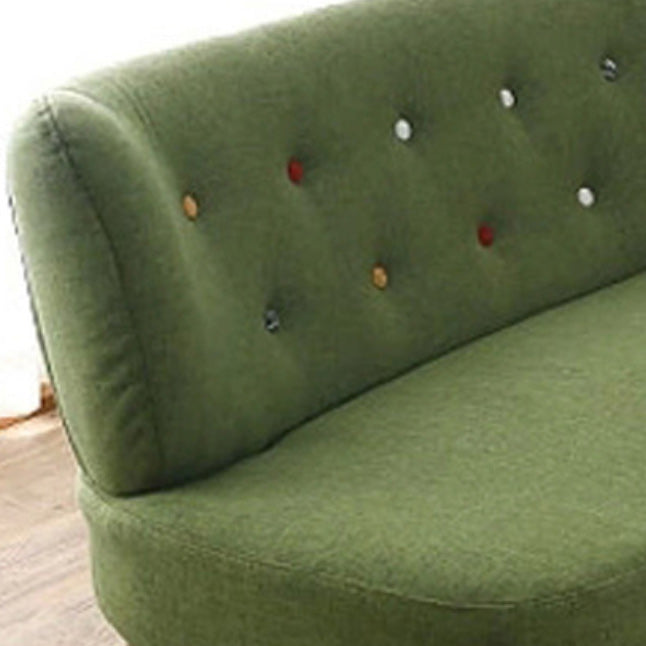 Contemporary Cotton Armless Sofa with Tufted Back and Solid Wood Legs Clearhalo 'furn' 'furn_sofas' 'Furniture' 'Living Room Furniture' 'Sofa' 'sofas' 6292363