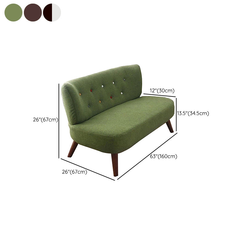 Contemporary Cotton Armless Sofa with Tufted Back and Solid Wood Legs Clearhalo 'furn' 'furn_sofas' 'Furniture' 'Living Room Furniture' 'Sofa' 'sofas' 6292365
