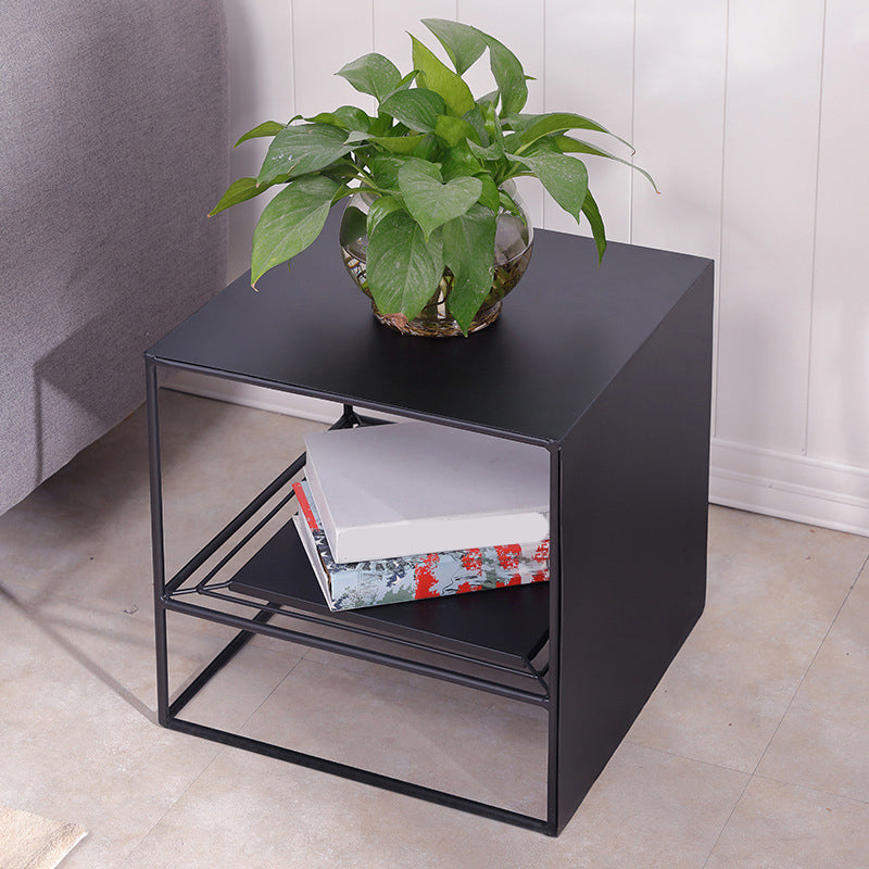 Ensemble de Table basse gigogne carrée, cadre en métal, Table de Cocktail basse avec étagère