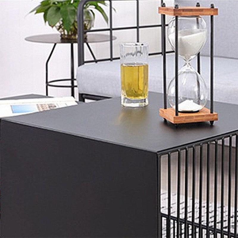 Ensemble de Table basse gigogne carrée, cadre en métal, Table de Cocktail basse avec étagère