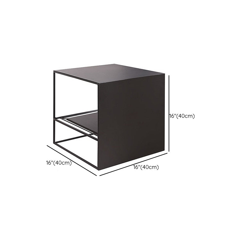 Ensemble de Table basse gigogne carrée, cadre en métal, Table de Cocktail basse avec étagère