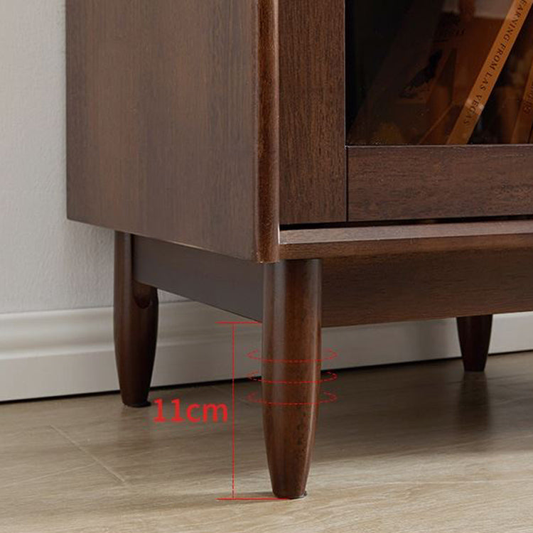 17.7 "brede massief houten accentkast 1 - plank en 1 - deurglas in paned borst