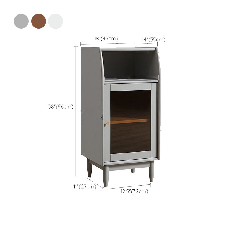 17.7 "brede massief houten accentkast 1 - plank en 1 - deurglas in paned borst