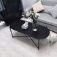 Table de cocktail basse à pieds croisés en fer elliptique en noir de 15,7" H