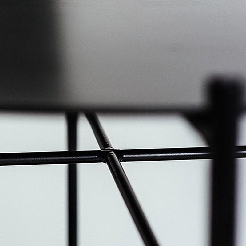 Table de cocktail basse à pieds croisés en fer elliptique en noir de 15,7" H