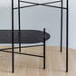 Table de cocktail basse à pieds croisés en fer elliptique en noir de 15,7" H