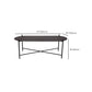 Table de cocktail basse à pieds croisés en fer elliptique en noir de 15,7" H