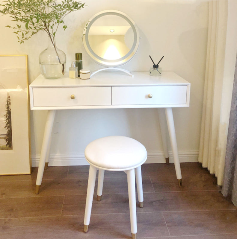 Scrivania di vanità in legno massiccio in bianco moderno con tavolo da toeletta