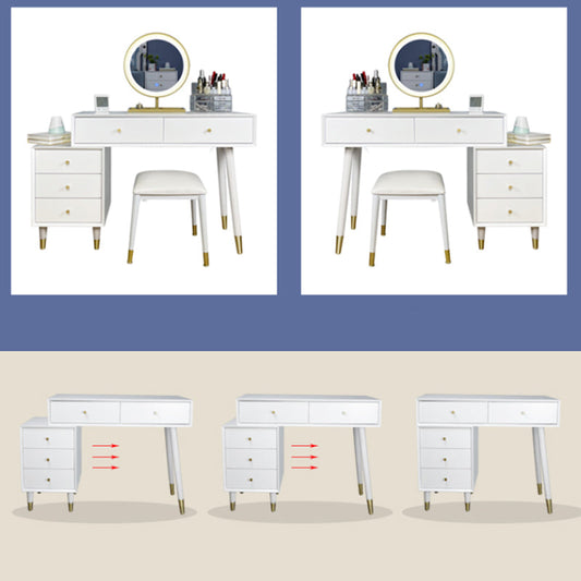 Scrivania di vanità in legno massiccio in bianco moderno con tavolo da toeletta