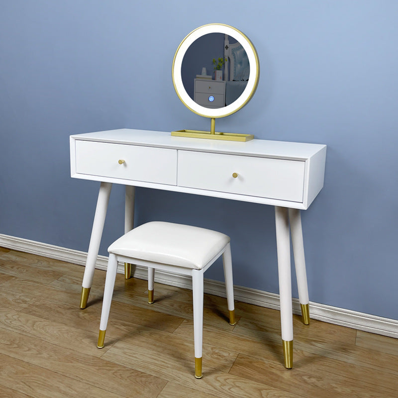 Scrivania di vanità in legno massiccio in bianco moderno con tavolo da toeletta