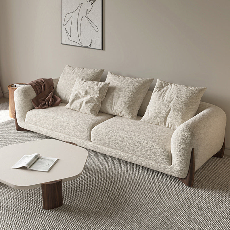 Modern Style Living Room Tuxedo Arm Settee Tight Back Seating in White