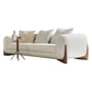 Modern Style Living Room Tuxedo Arm Settee Tight Back Seating in White