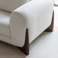 Modern Style Living Room Tuxedo Arm Settee Tight Back Seating in White