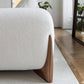 Modern Style Living Room Tuxedo Arm Settee Tight Back Seating in White