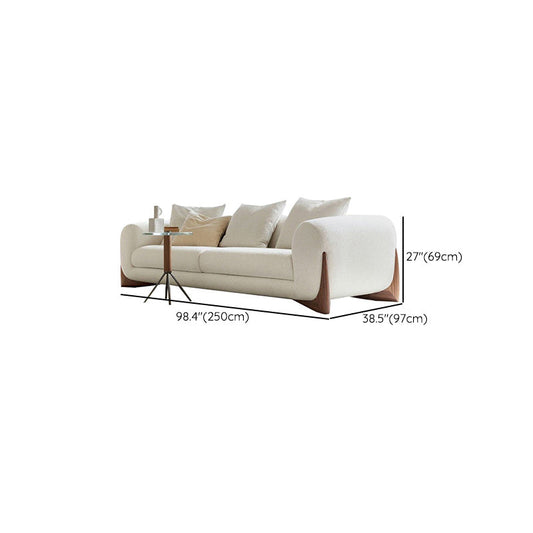 Modern Style Living Room Tuxedo Arm Settee Tight Back Seating in White