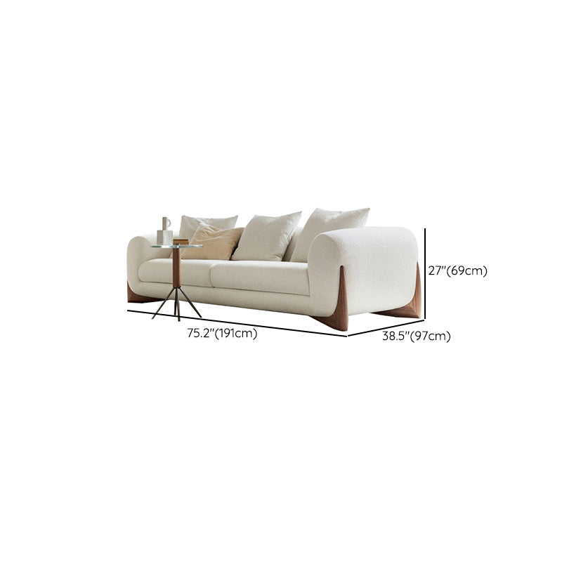 Modern Style Living Room Tuxedo Arm Settee Tight Back Seating in White