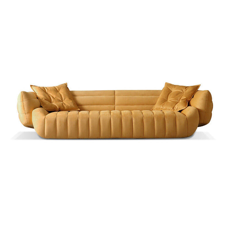 Tuxedo Arm Sofa Sewn Pillow Back Standard Seating in Orange Clearhalo 'furn' 'furn_sofas' 'Furniture' 'Living Room Furniture' 'Sofa' 'sofas' 6292452