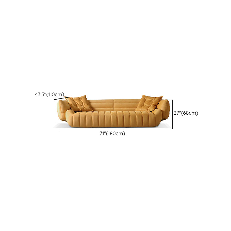 Tuxedo Arm Sofa Sewn Pillow Back Standard Seating in Orange Clearhalo 'furn' 'furn_sofas' 'Furniture' 'Living Room Furniture' 'Sofa' 'sofas' 6292456
