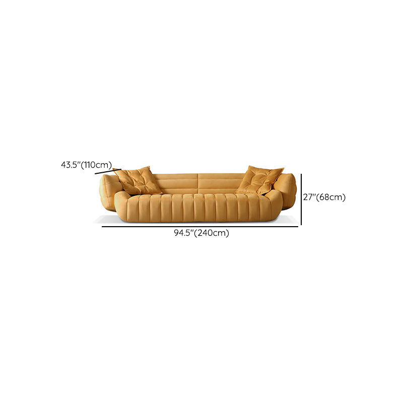 Tuxedo Arm Sofa Sewn Pillow Back Standard Seating in Orange Clearhalo 'furn' 'furn_sofas' 'Furniture' 'Living Room Furniture' 'Sofa' 'sofas' 6292458