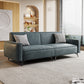 Contemporary 31.49" H Faux Leather Square Arm Sofa for Living Room