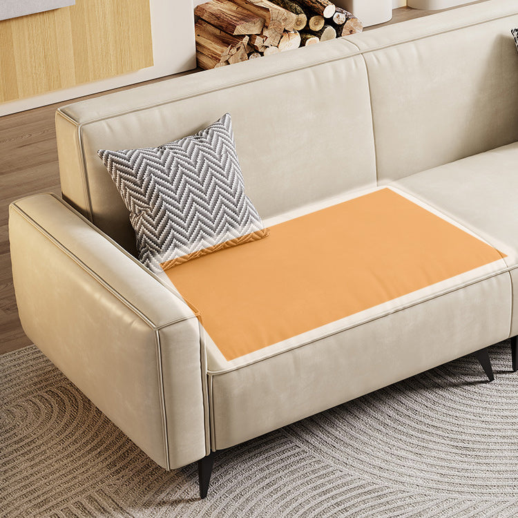 Contemporary 31.49" H Faux Leather Square Arm Sofa for Living Room