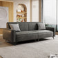 Contemporary 31.49" H Faux Leather Square Arm Sofa for Living Room