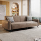 Contemporary 31.49" H Faux Leather Square Arm Sofa for Living Room