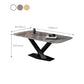 Industrial Style Sintered Stone Table Rectangle Table with Metal Legs for Home
