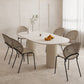 Slate and Metal Table Glam Style Simple Home Oval Dining Table