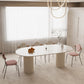 Slate and Metal Table Glam Style Simple Home Oval Dining Table