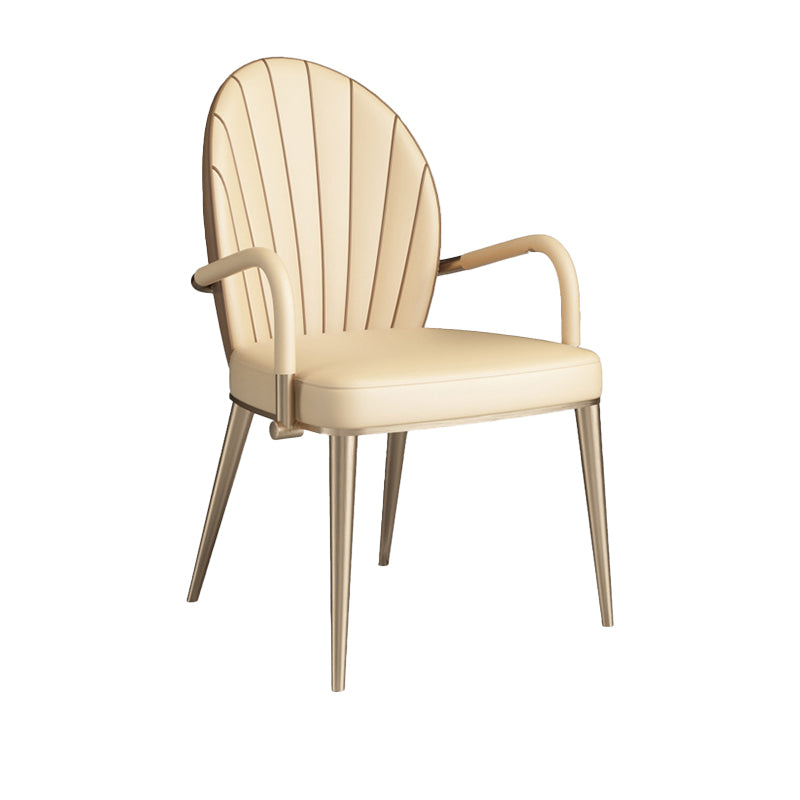 Upholstered Dining Chairs Beige Faux Leather Kitchen Dining Chairs