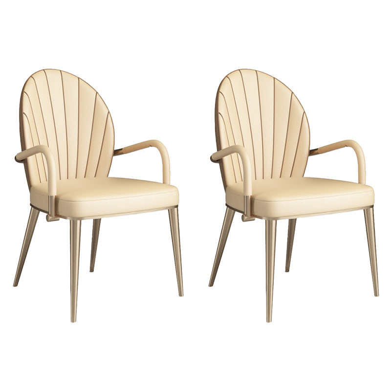 Upholstered Dining Chairs Beige Faux Leather Kitchen Dining Chairs