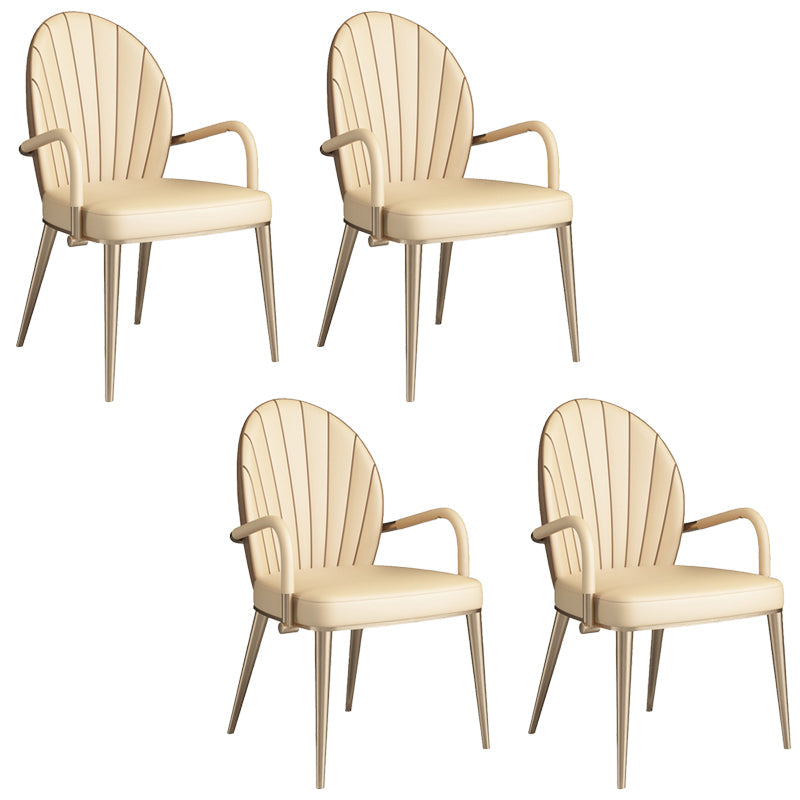 Upholstered Dining Chairs Beige Faux Leather Kitchen Dining Chairs
