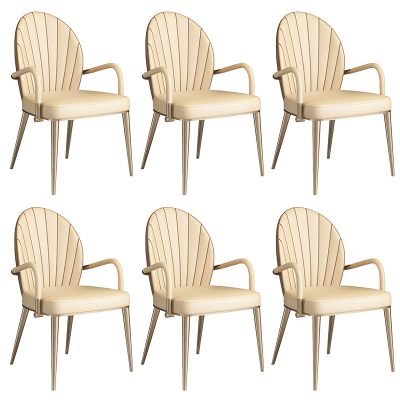 Upholstered Dining Chairs Beige Faux Leather Kitchen Dining Chairs