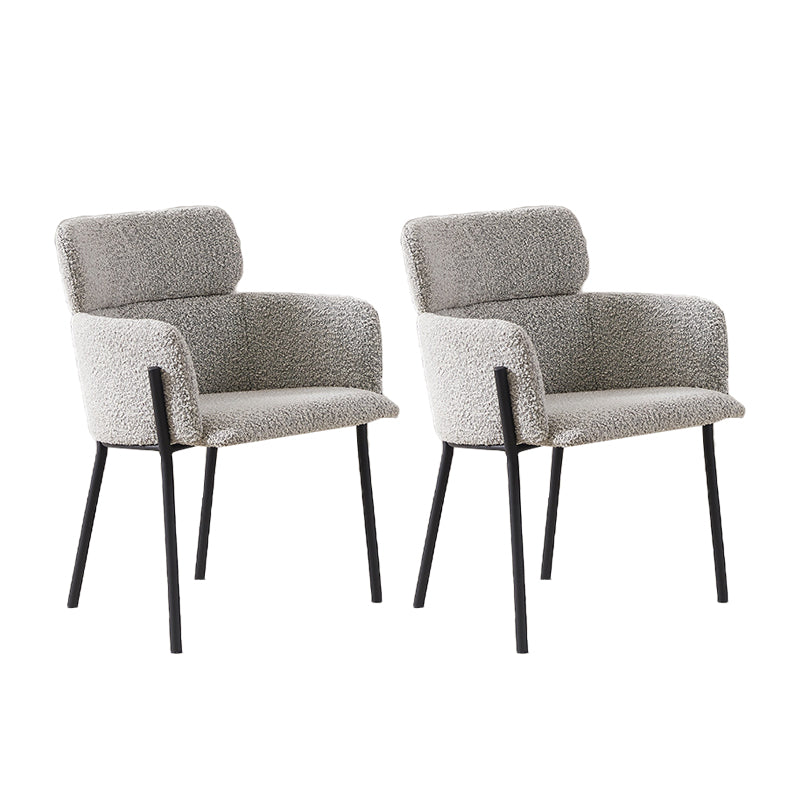 Kitchen Dining Arm Chair Contemporary Dining Chair with Black Metal Legs
