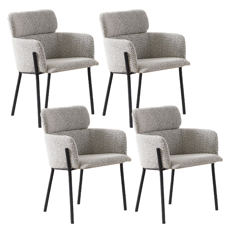 Kitchen Dining Arm Chair Contemporary Dining Chair with Black Metal Legs